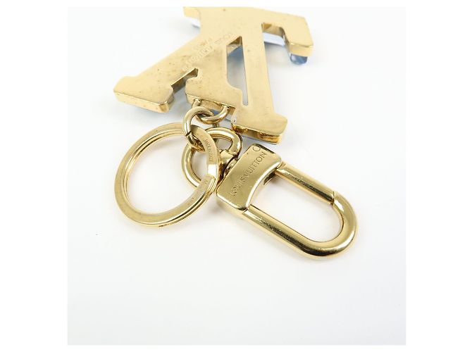 Louis Vuitton LV Gloss Metal Key Ring Bag Charm Blue M02590 - vista 7