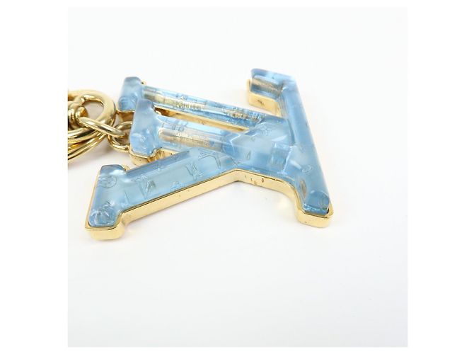 Louis Vuitton LV Gloss Metal Key Ring Bag Charm Blue M02590 - vista 9