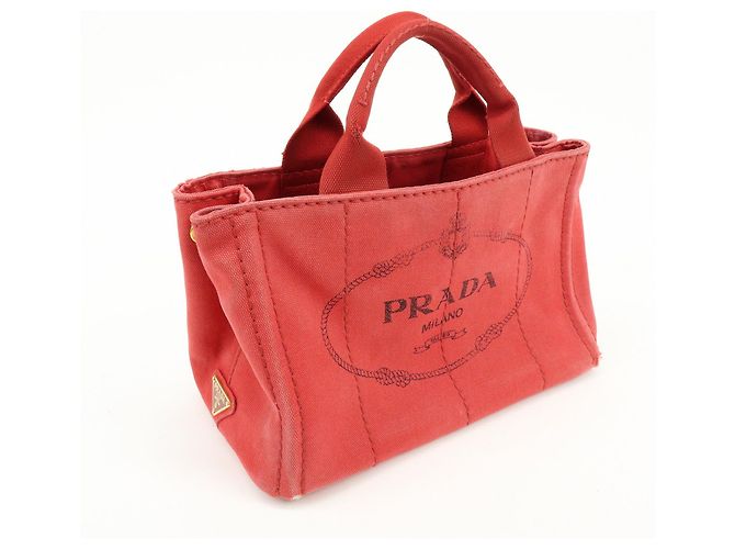 Borsa a mano e a tracolla 2Way PRADA Triangle Logo Canapa Mini Canvas B2439G - vista 4