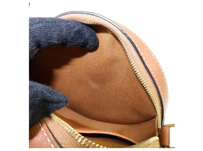 Céline CELINE Triomphe Borsa a spalla rotonda in PVC e pelle Borsa rotonda Marrone - vista 18
