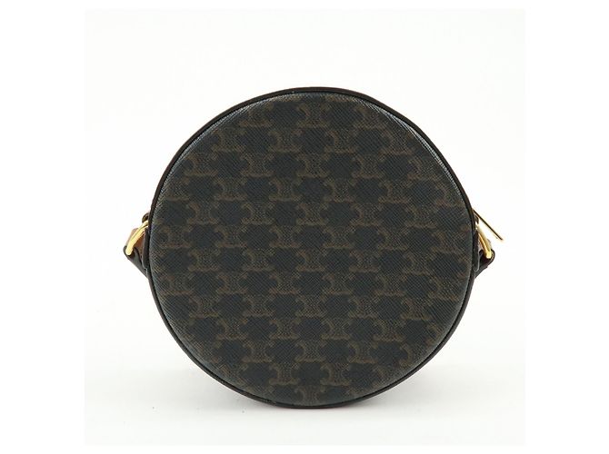 Céline CELINE Triomphe Borsa a spalla rotonda in PVC e pelle Borsa rotonda Marrone - vista 2