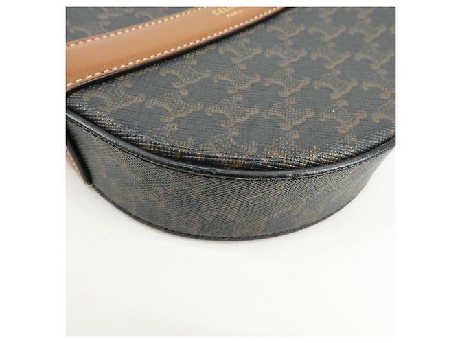 Céline CELINE Triomphe Borsa a spalla rotonda in PVC e pelle Borsa rotonda Marrone - vista 7