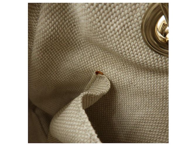 Borsa a tracolla in pelle GUCCI SOHO Interlocking G Beige 308983 - vista 17