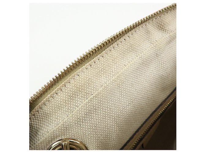 Borsa a tracolla in pelle GUCCI SOHO Interlocking G Beige 308983 - vista 18