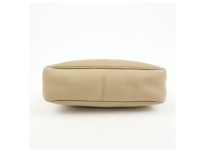Borsa a tracolla in pelle GUCCI SOHO Interlocking G Beige 308983 - vista 5