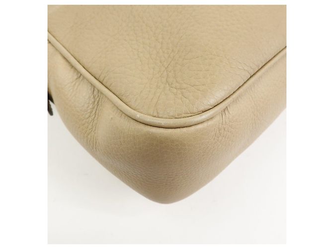 Borsa a tracolla in pelle GUCCI SOHO Interlocking G Beige 308983 - vista 8