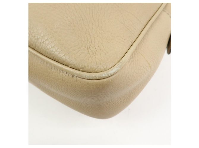 Borsa a tracolla in pelle GUCCI SOHO Interlocking G Beige 308983 - vista 9
