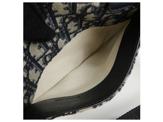 Borsa Saddle Christian Dior Oblique Jacquard e Pelle Borsa a Vita Blu Navy - vista 16