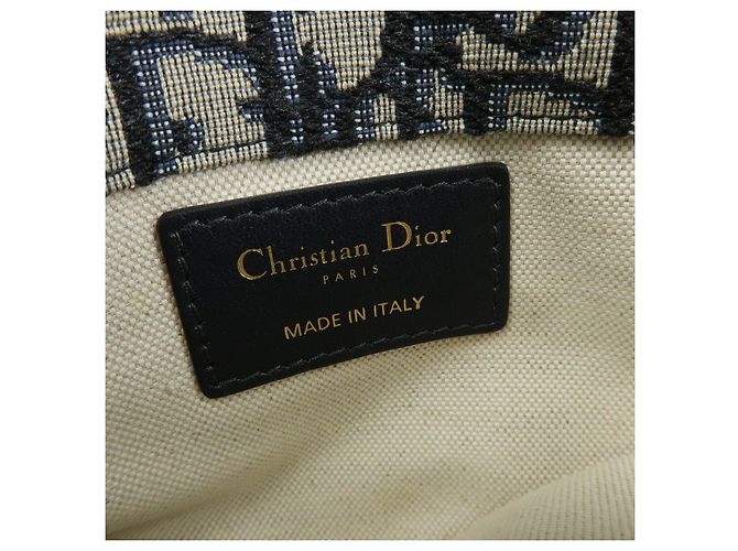 Borsa Saddle Christian Dior Oblique Jacquard e Pelle Borsa a Vita Blu Navy - vista 19
