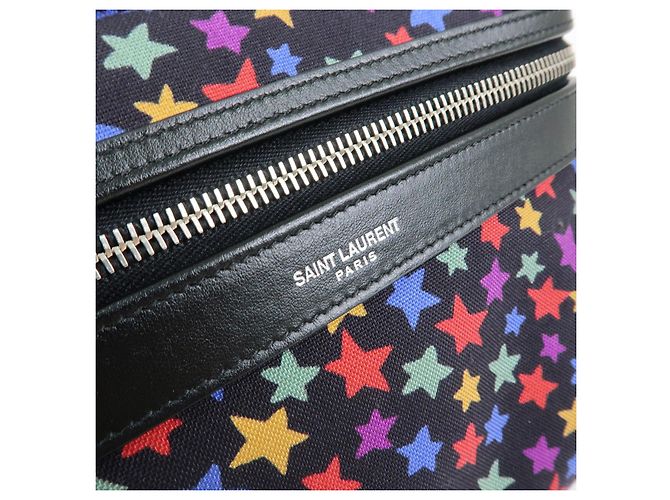 Autre Marque SAINT LAURENT PARIS Zaino City Canvas Leather Backpack Star Pattern 508548 - vista 15