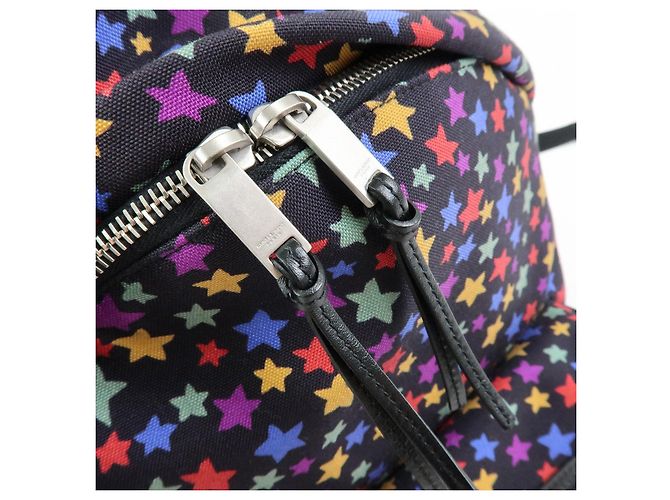 Autre Marque SAINT LAURENT PARIS Zaino City Canvas Leather Backpack Star Pattern 508548 - vista 18