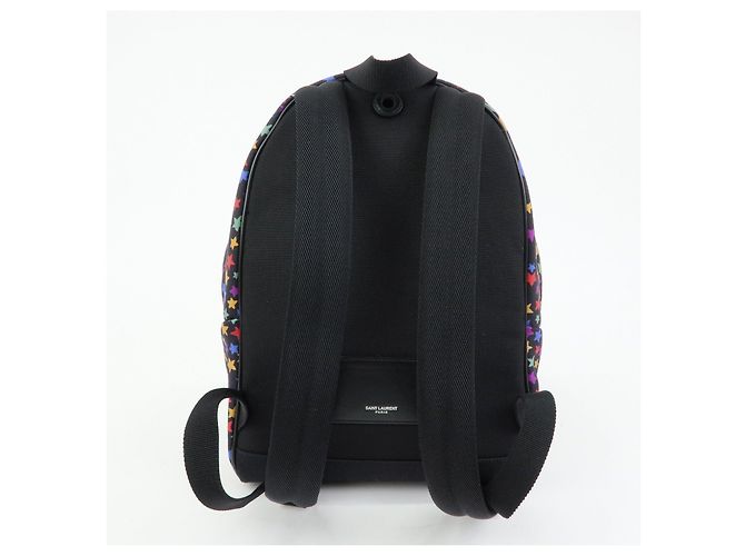Autre Marque SAINT LAURENT PARIS Zaino City Canvas Leather Backpack Star Pattern 508548 - vista 2