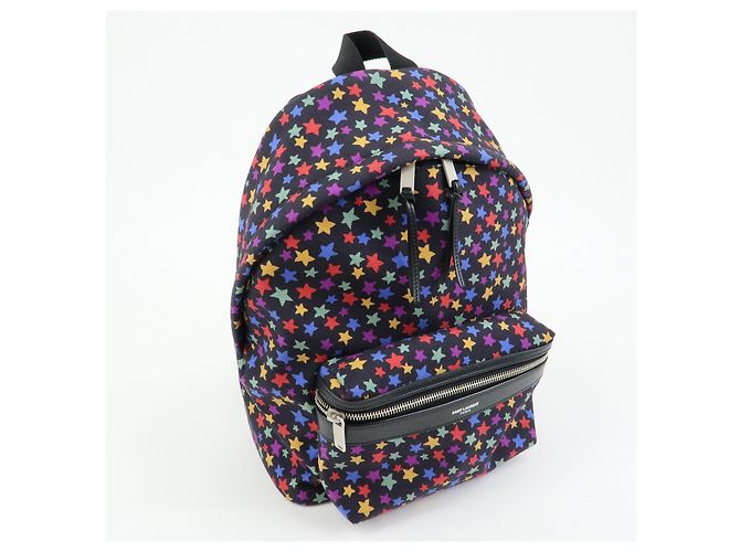 Autre Marque SAINT LAURENT PARIS Zaino City Canvas Leather Backpack Star Pattern 508548 - vista 4