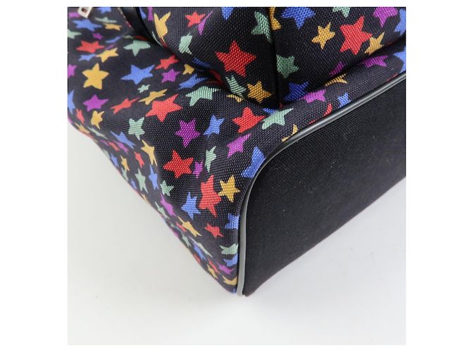 Autre Marque SAINT LAURENT PARIS Zaino City Canvas Leather Backpack Star Pattern 508548 - vista 9
