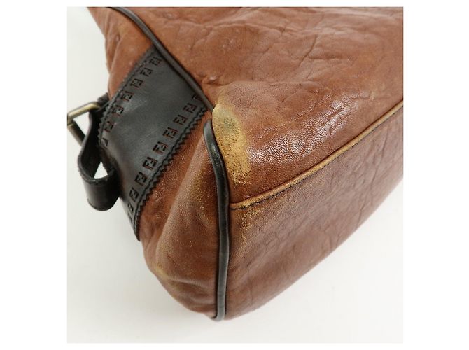 FENDI Ethonico Leder Tote Bag Schultertasche Braun 8BN157 - Ansicht 11