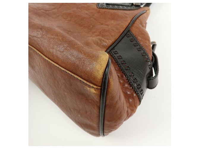 FENDI Ethonico Leder Tote Bag Schultertasche Braun 8BN157 - Ansicht 12