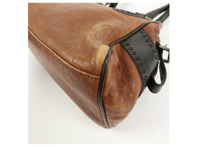FENDI Ethonico Leder Tote Bag Schultertasche Braun 8BN157 - Ansicht 14