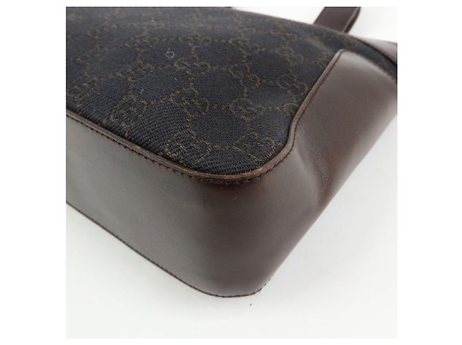 Borsa tote GUCCI GG Canvas Leather Dark Brown 73983 - vista 13