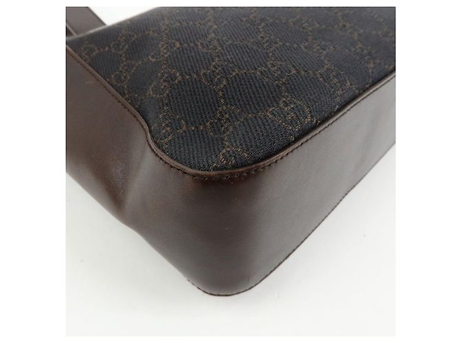 Borsa tote GUCCI GG Canvas Leather Dark Brown 73983 - vista 14