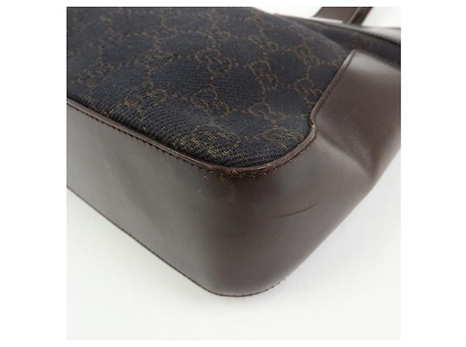 Borsa tote GUCCI GG Canvas Leather Dark Brown 73983 - vista 15