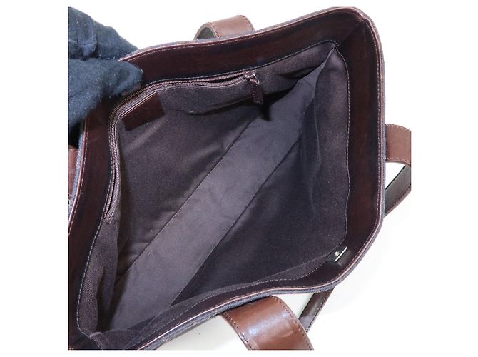 Borsa tote GUCCI GG Canvas Leather Dark Brown 73983 - vista 18