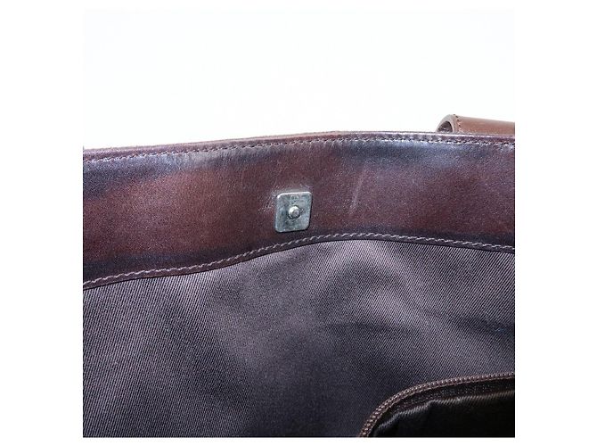 Borsa tote GUCCI GG Canvas Leather Dark Brown 73983 - vista 20