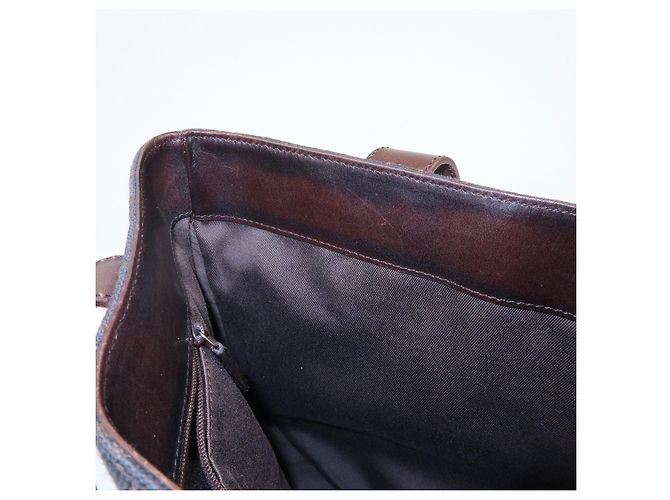 Borsa tote GUCCI GG Canvas Leather Dark Brown 73983 - vista 21