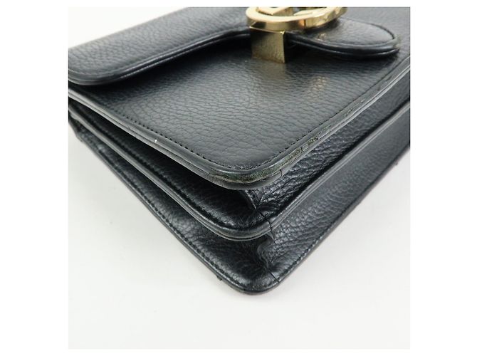 Borsa a tracolla in pelle con catena GUCCI Interlocking G Nera 510304 - vista 10