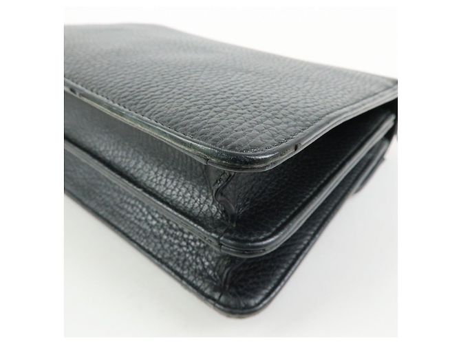 Borsa a tracolla in pelle con catena GUCCI Interlocking G Nera 510304 - vista 13