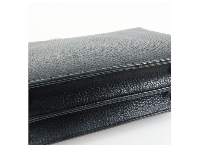 Borsa a tracolla in pelle con catena GUCCI Interlocking G Nera 510304 - vista 14