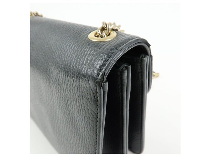 Borsa a tracolla in pelle con catena GUCCI Interlocking G Nera 510304 - vista 17