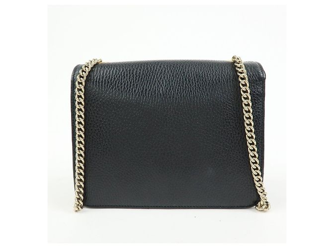 Borsa a tracolla in pelle con catena GUCCI Interlocking G Nera 510304 - vista 2