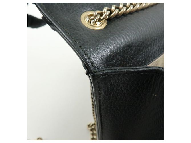 Borsa a tracolla in pelle con catena GUCCI Interlocking G Nera 510304 - vista 22