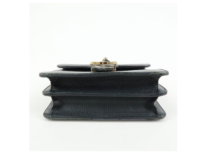 Borsa a tracolla in pelle con catena GUCCI Interlocking G Nera 510304 - vista 5