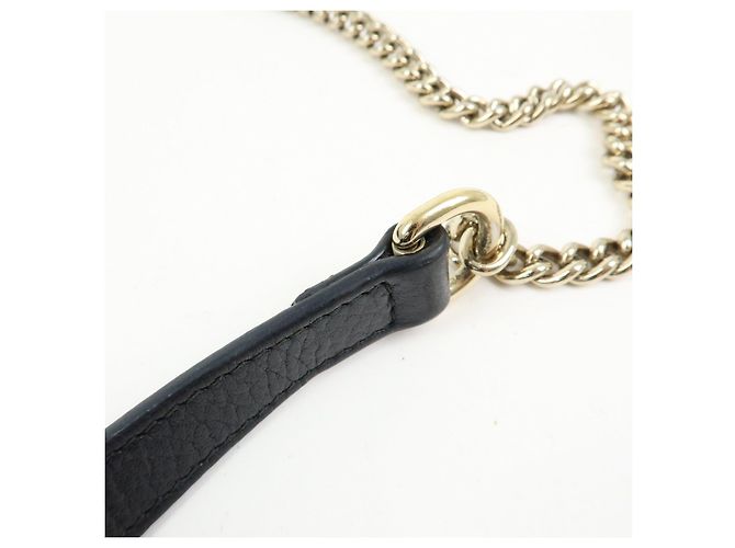 Borsa a tracolla in pelle con catena GUCCI Interlocking G Nera 510304 - vista 8