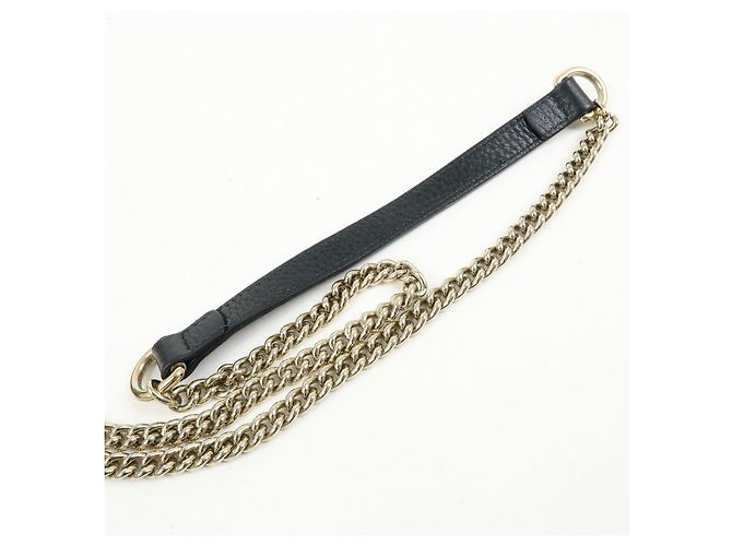 Borsa a tracolla in pelle con catena GUCCI Interlocking G Nera 510304 - vista 9
