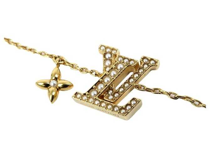 Bracciale Louis Vuitton LV Iconic Pearl in metallo e perle imitation M1086A - vista 2