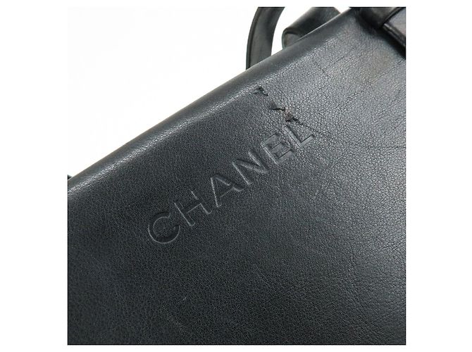 Bolso Tote CHANEL Logo de piel de becerro Bolso de hombro Bolso de mano Negro - vista 16