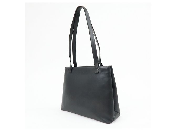 Bolso Tote CHANEL Logo de piel de becerro Bolso de hombro Bolso de mano Negro - vista 3