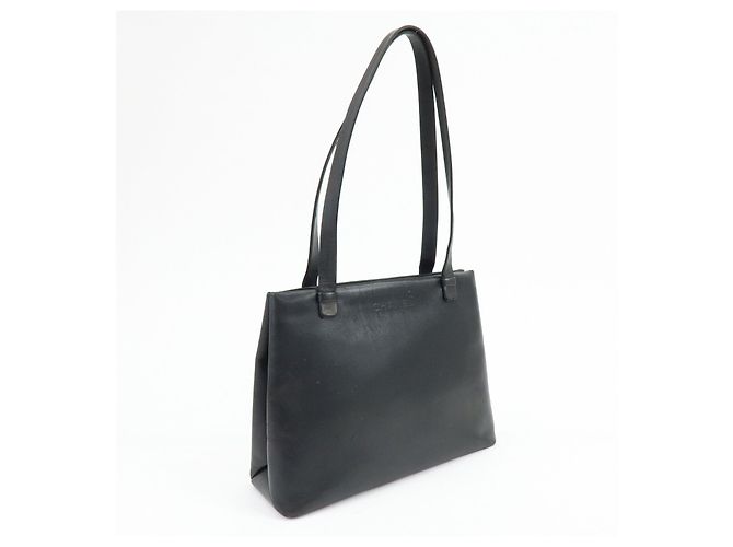Bolso Tote CHANEL Logo de piel de becerro Bolso de hombro Bolso de mano Negro - vista 4