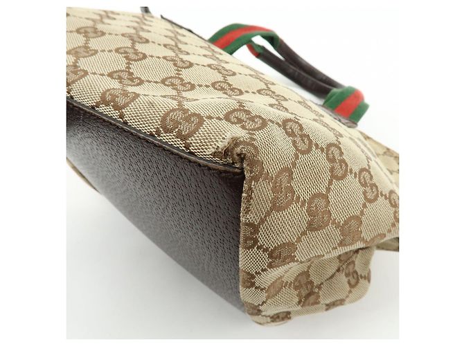 Borsa Tote e Borsa a Mano GUCCI Sherry GG Canvas Leather Brown 131228 - vista 10