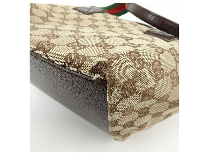 Borsa Tote e Borsa a Mano GUCCI Sherry GG Canvas Leather Brown 131228 - vista 12