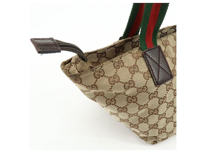 Borsa Tote e Borsa a Mano GUCCI Sherry GG Canvas Leather Brown 131228 - vista 13
