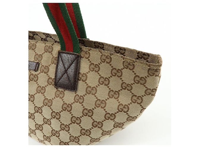 Borsa Tote e Borsa a Mano GUCCI Sherry GG Canvas Leather Brown 131228 - vista 14