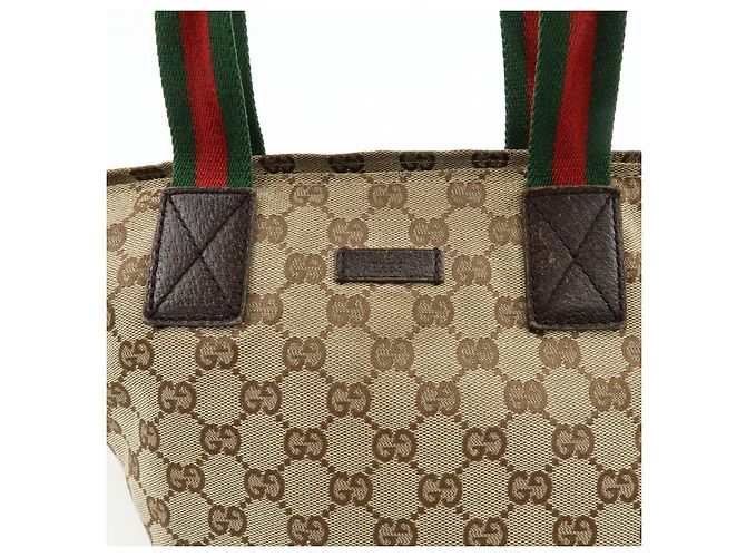 Borsa Tote e Borsa a Mano GUCCI Sherry GG Canvas Leather Brown 131228 - vista 15
