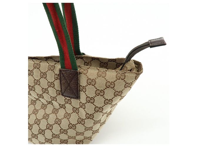 Borsa Tote e Borsa a Mano GUCCI Sherry GG Canvas Leather Brown 131228 - vista 17