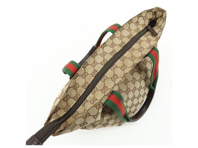 Borsa Tote e Borsa a Mano GUCCI Sherry GG Canvas Leather Brown 131228 - vista 19