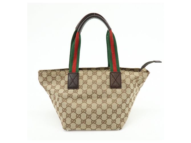 Borsa Tote e Borsa a Mano GUCCI Sherry GG Canvas Leather Brown 131228 - vista 2