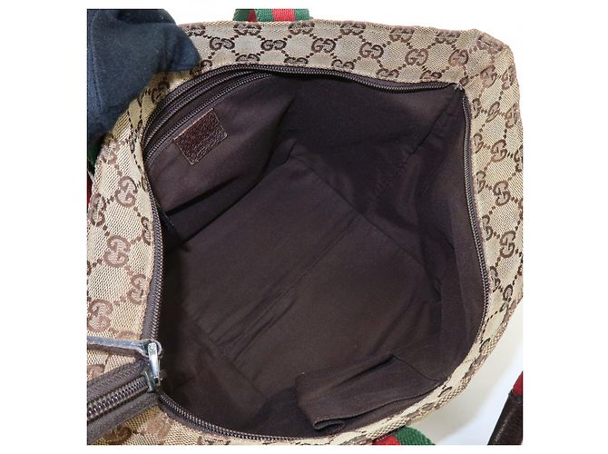 Borsa Tote e Borsa a Mano GUCCI Sherry GG Canvas Leather Brown 131228 - vista 20