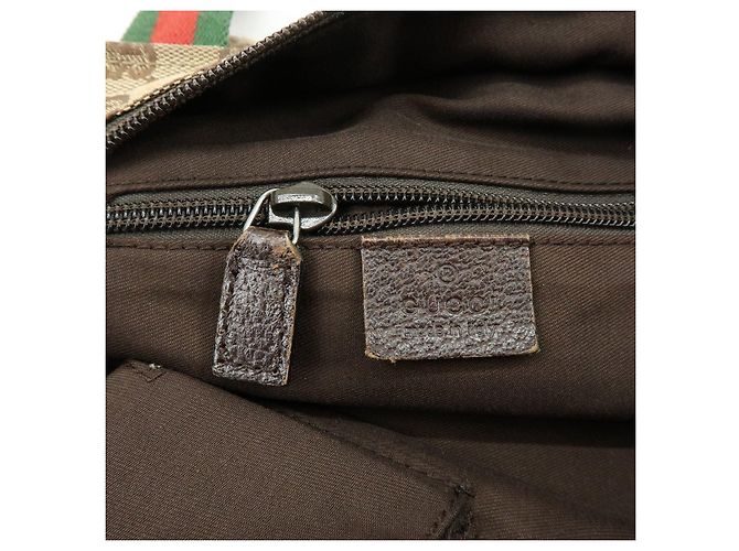 Borsa Tote e Borsa a Mano GUCCI Sherry GG Canvas Leather Brown 131228 - vista 23